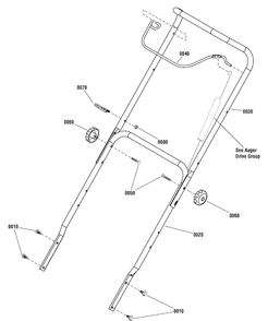Handles And Controls Group - Electric Diagram and Parts List for 1696507-00-1222EED 2015 Briggs and Stratton Snow Blower